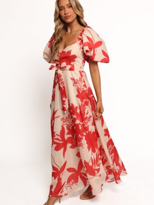 Ellery Midi Dress - Red Floral