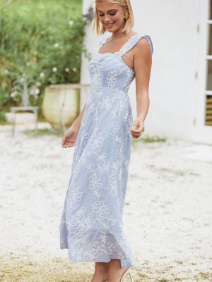 Ellise Midi Dress - Blue