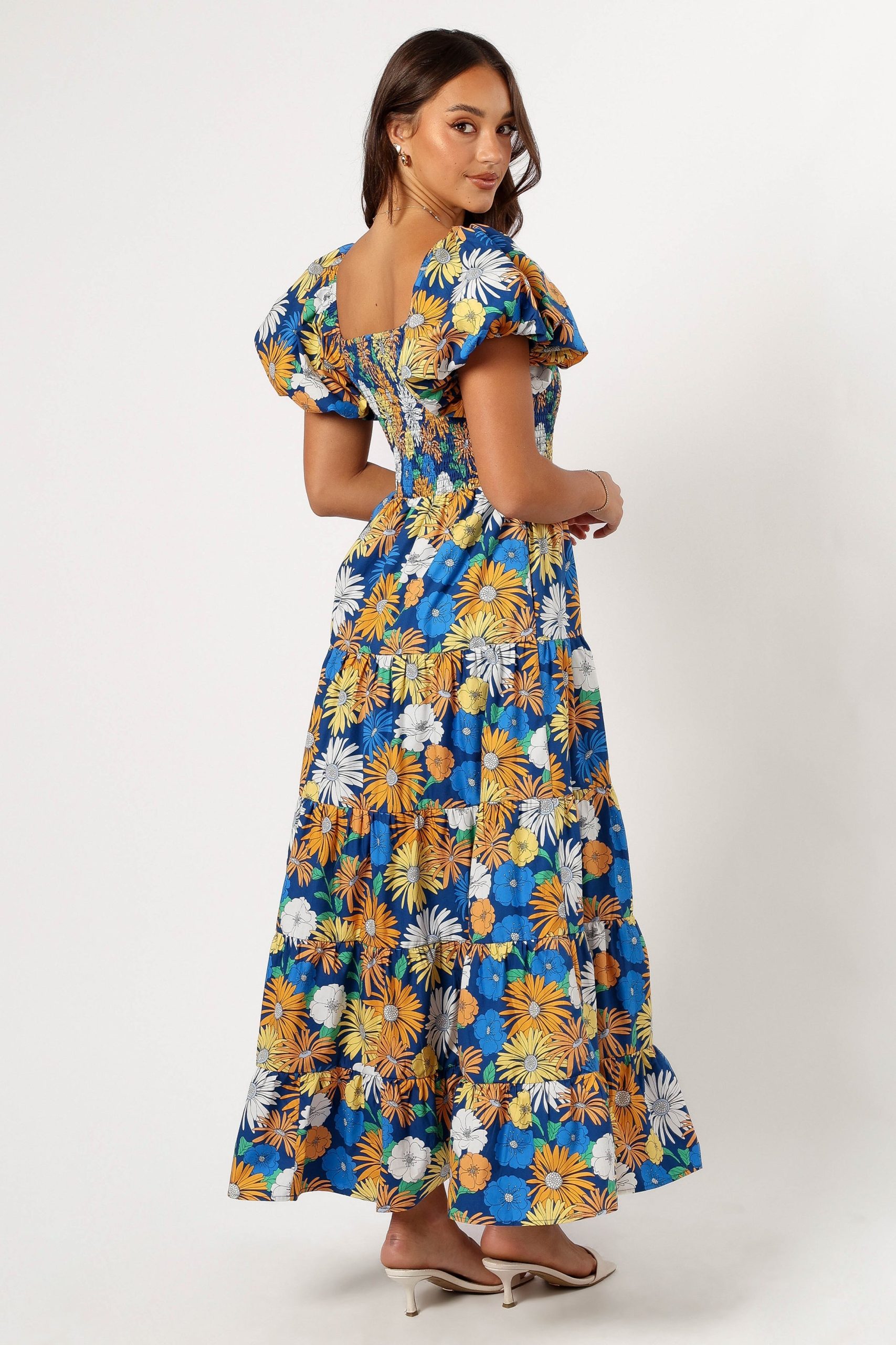 Elsie Short Sleeve Maxi Dress - Denim Blue - Image 4