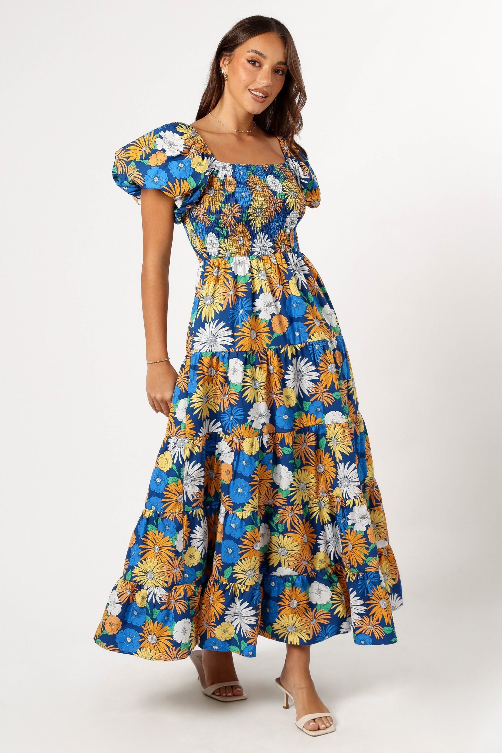 Elsie Short Sleeve Maxi Dress - Denim Blue - Image 5