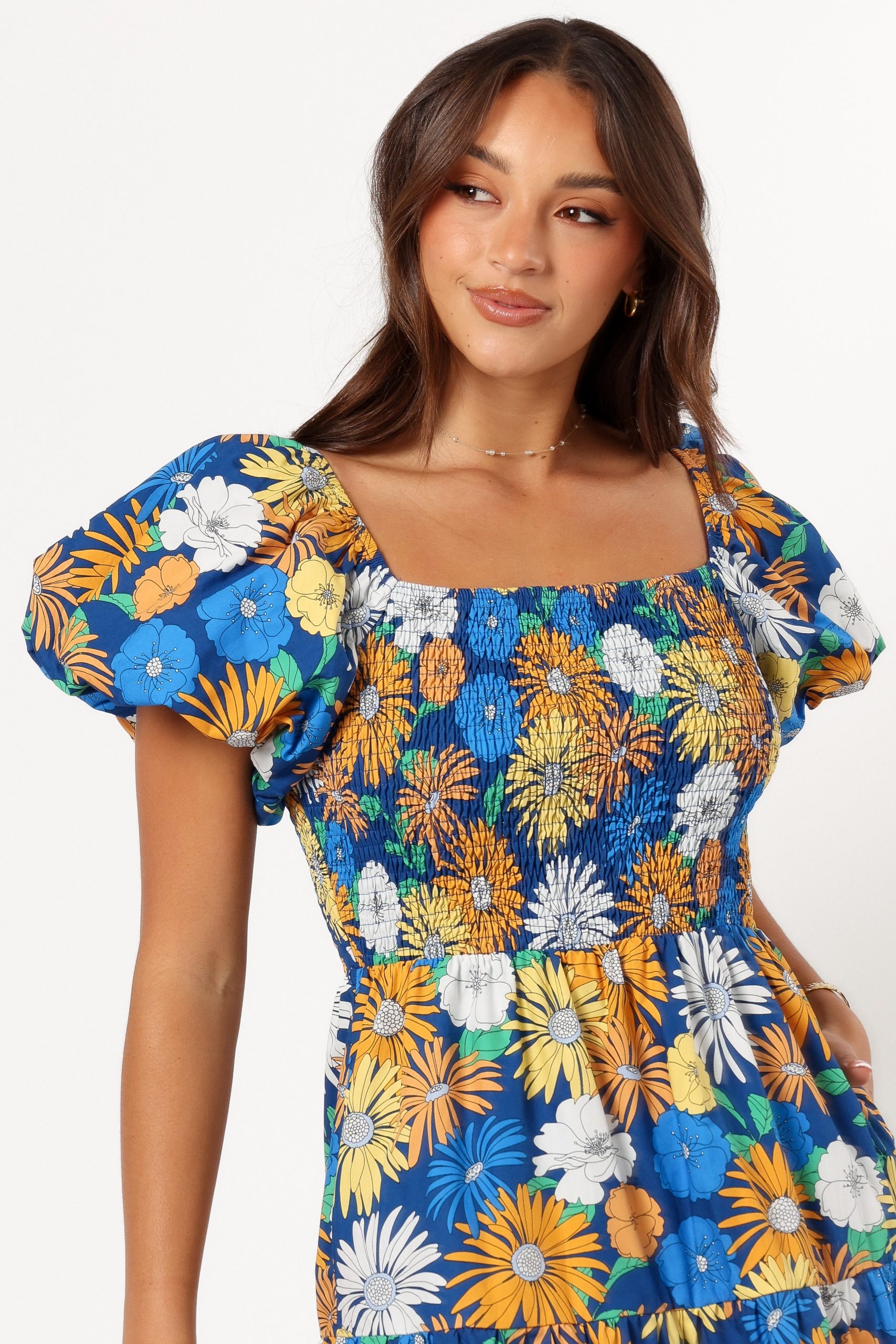 Elsie Short Sleeve Maxi Dress - Denim Blue - Image 6