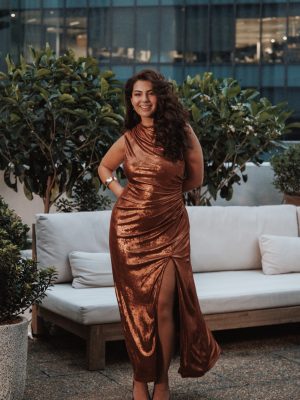 Emerie Sleeveless Metallic Maxi - Bronze