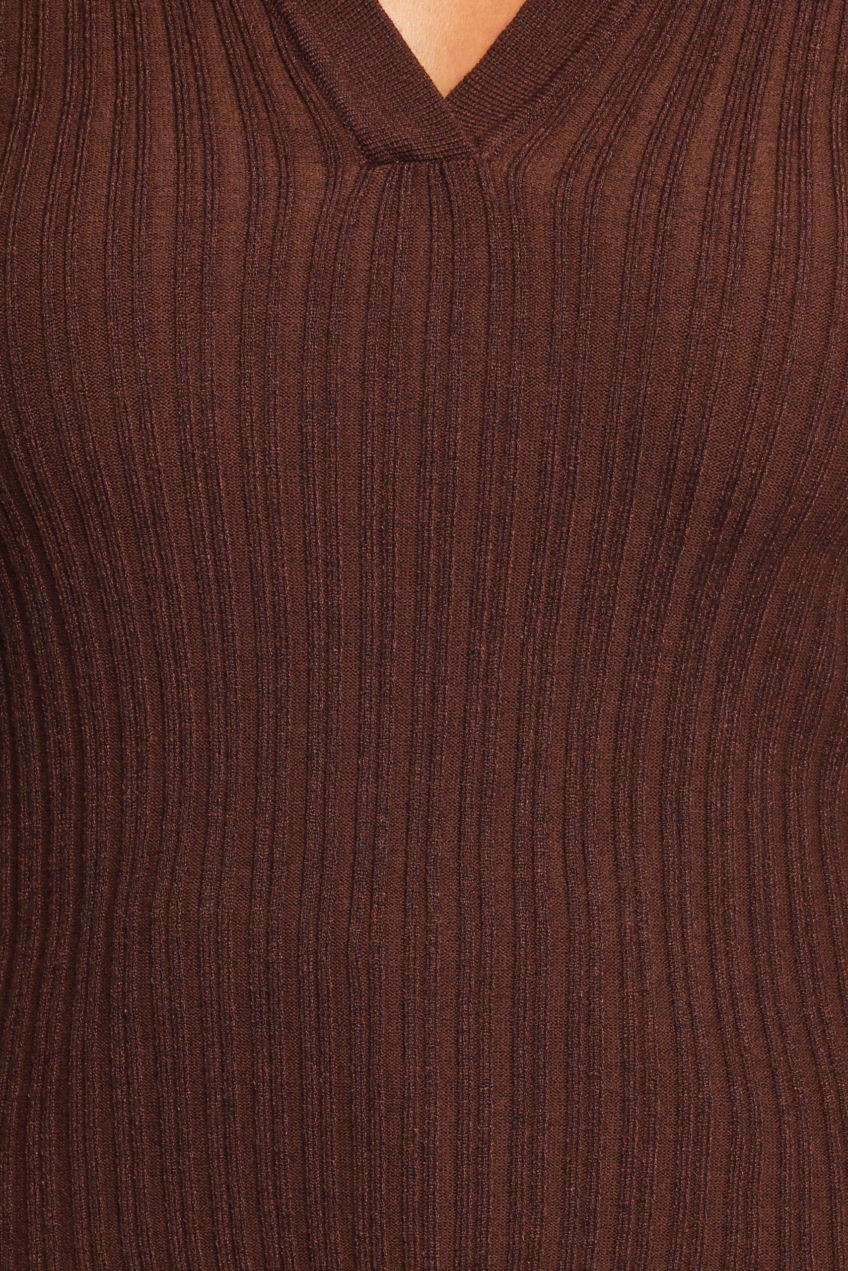 Emmerson Long Sleeve Knit Top - Chocolate - Image 7