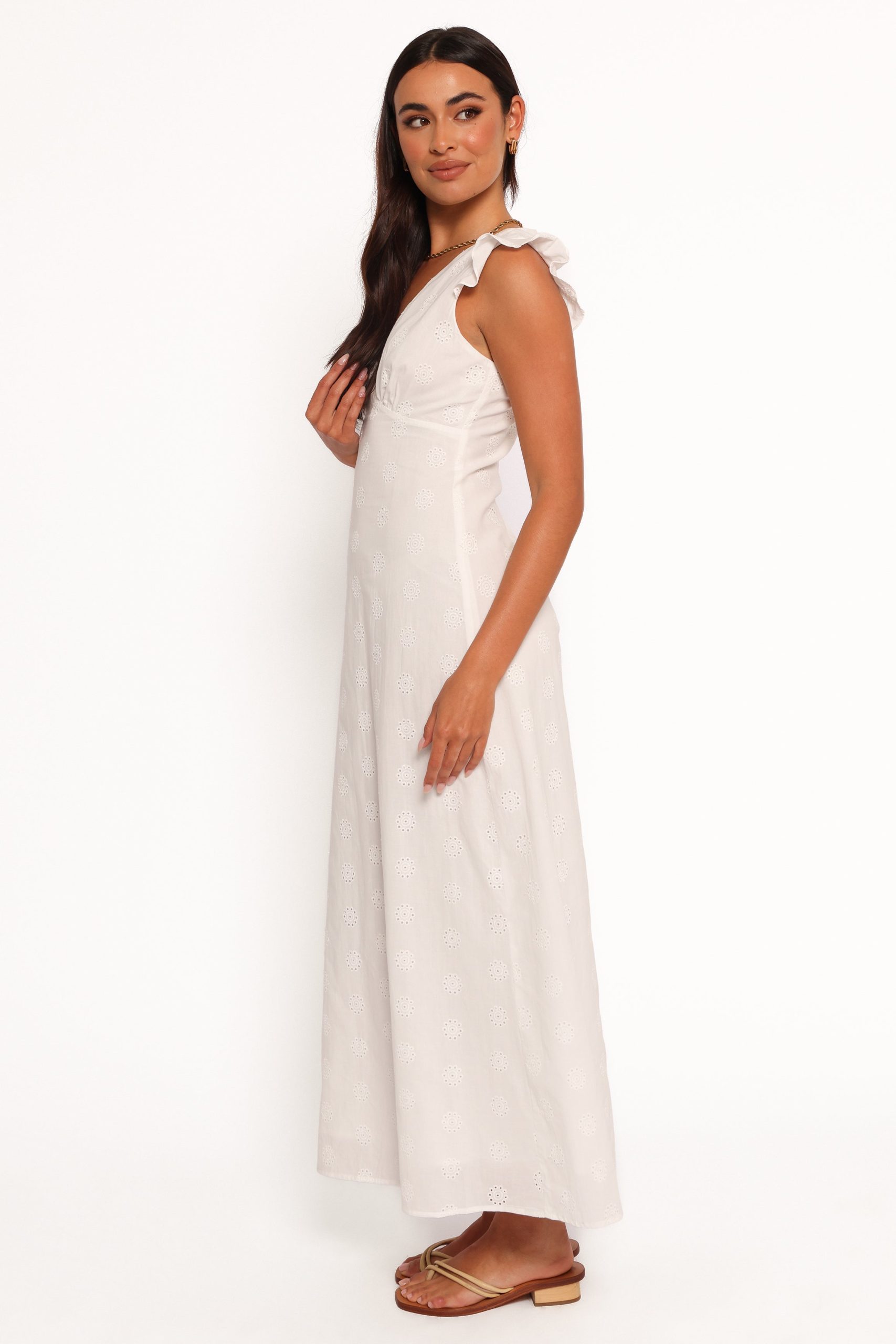 Ensley Flutter Sleeve Maxi Dress - White - Image 6