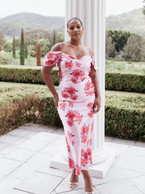 Esther Midi Dress - Pink