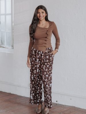 Calantha Wide Leg Pants - Fall Floral