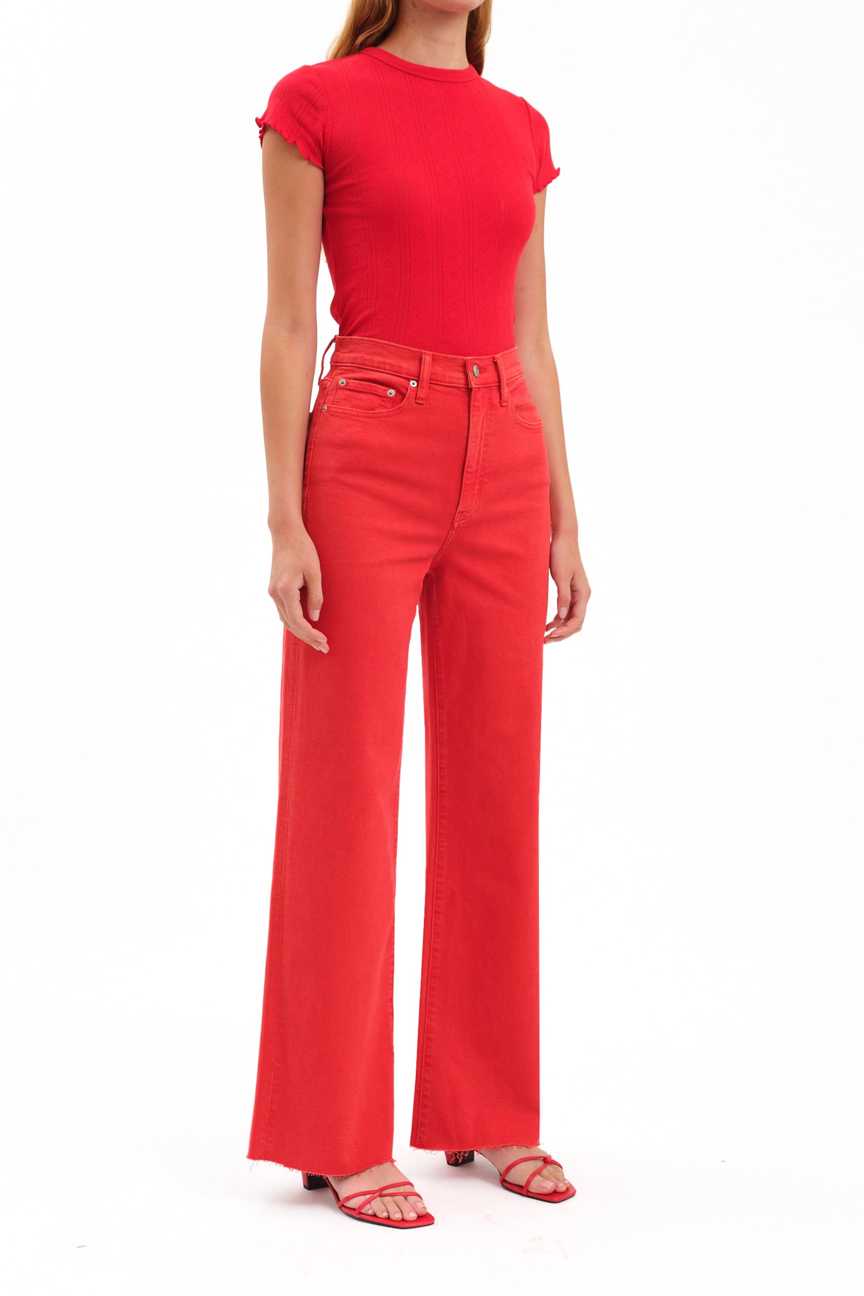 Far Out Wide Leg Jean - Cherry - Image 4