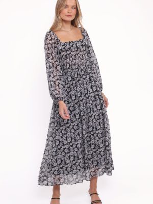 Faith Long Sleeve Maxi Dress - Black Floral