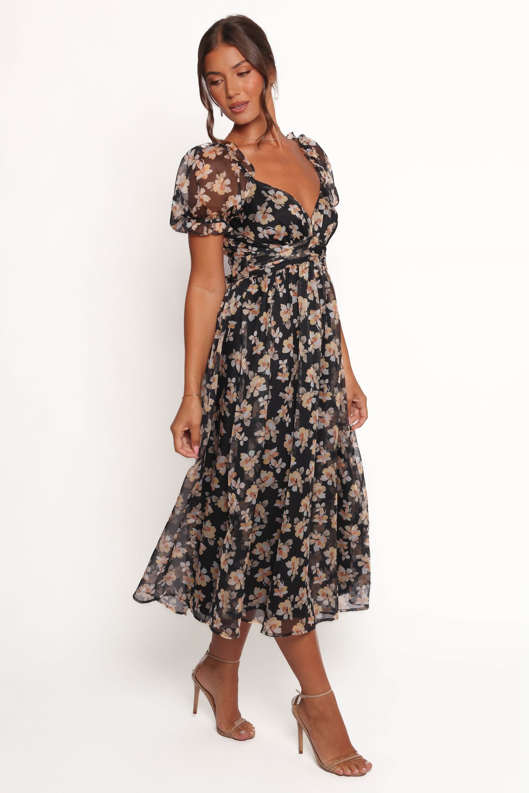 Farryn Maxi Dress - Black Beige Floral - Image 4
