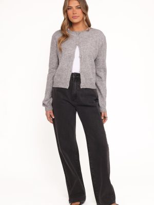 Fauna Tonal Floral Cardigan - Heather Grey