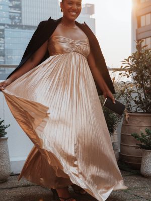 Faye Strapless Maxi Dress - Gold