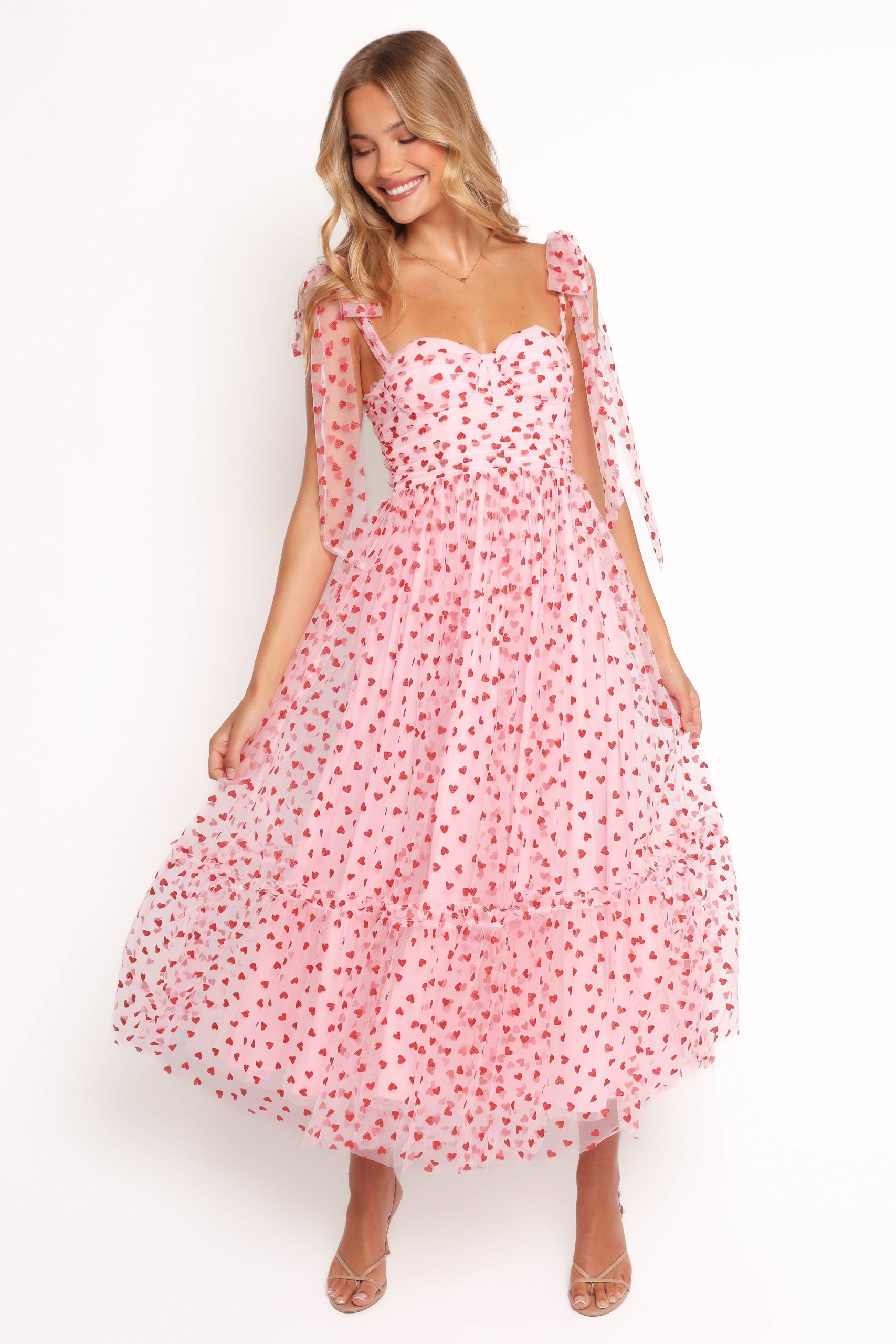 Floret Midi Dress - Red Hearts - Image 2