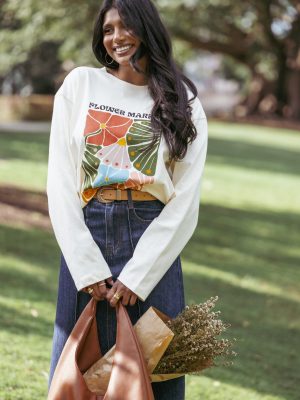 Flower Market Long Sleeve Tee - Cream