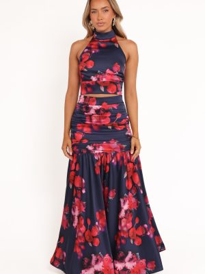 Freda Halter Skirt Set - Navy Floral