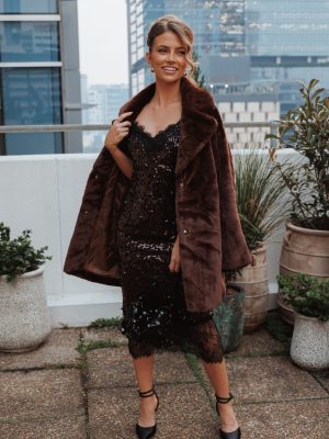 Frida Lace Midi Dress - Burgundy