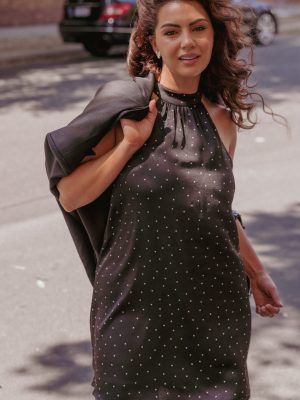 Gabrielle Mini Dress - Black Polka Dot