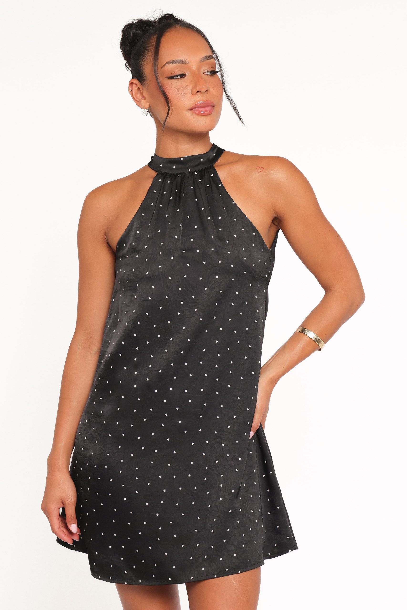 Gabrielle Mini Dress - Black Polka Dot - Image 2
