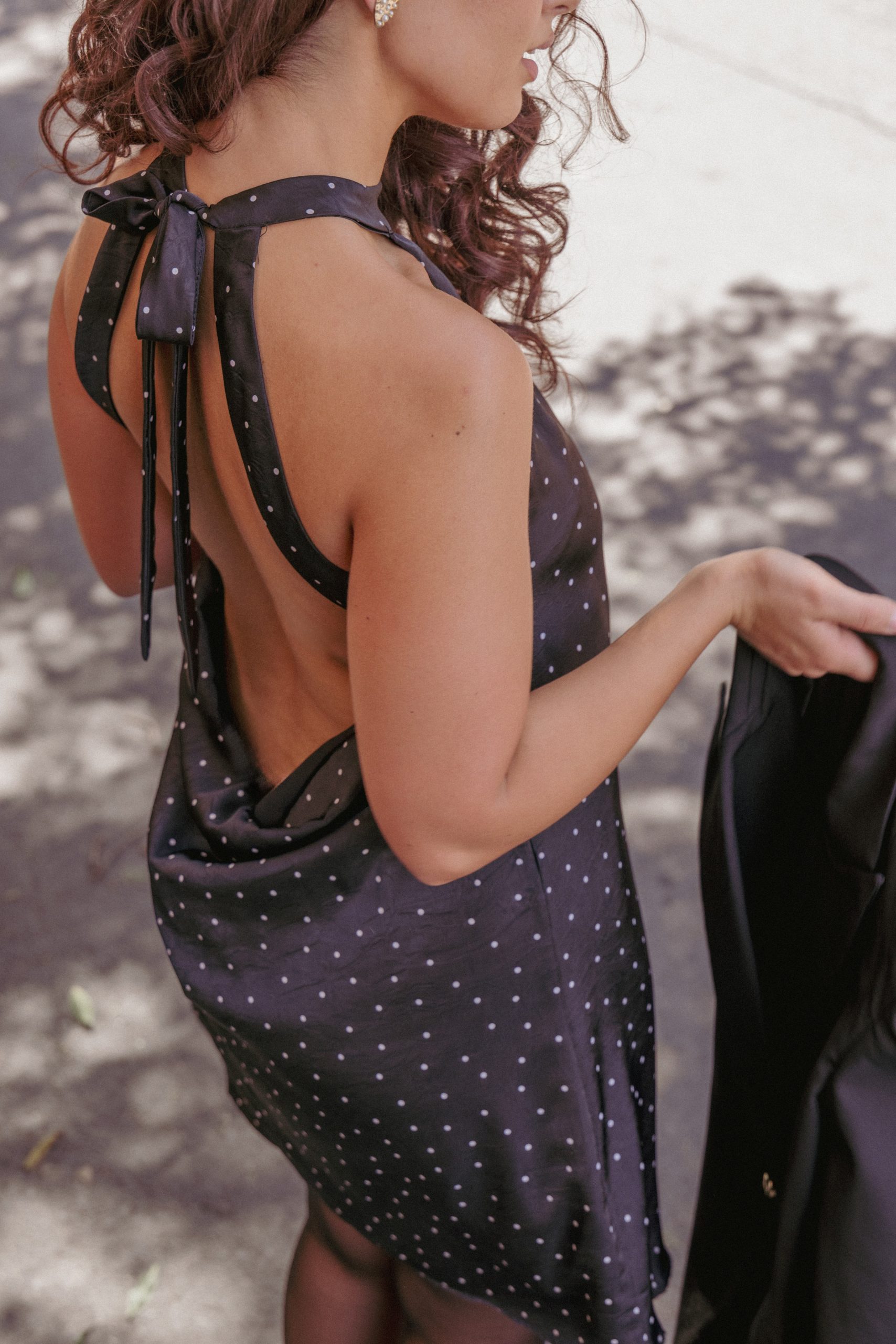 Gabrielle Mini Dress - Black Polka Dot - Image 9