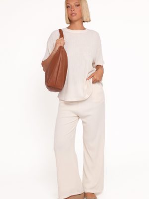 Granger Knit Pant Set - Cream