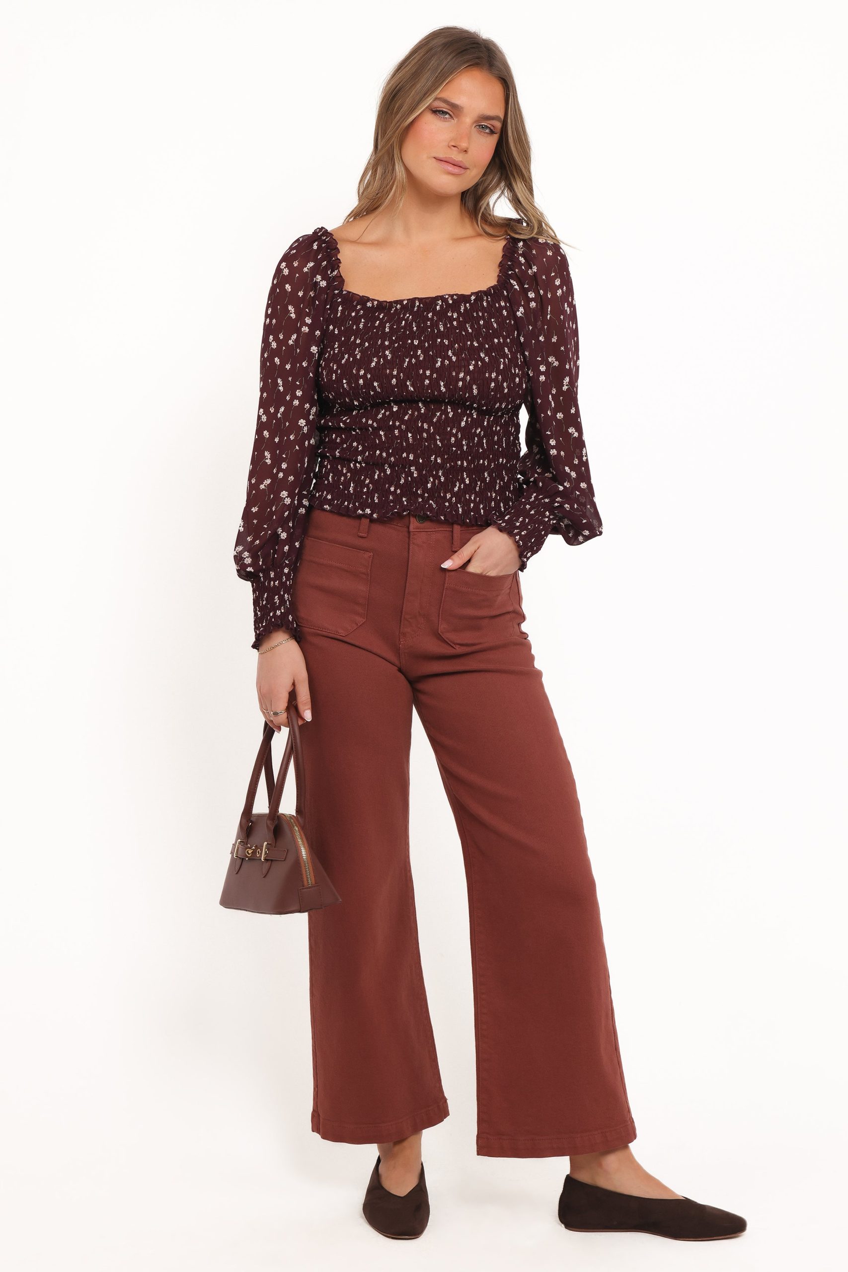 Greta Top - Burgundy Floral - Image 3