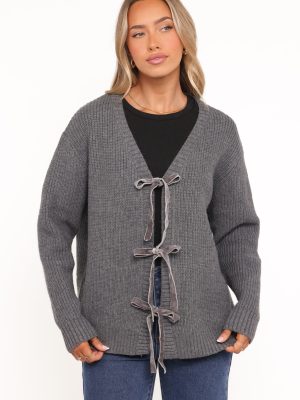 Hammond Tie Up Cardigan - Grey