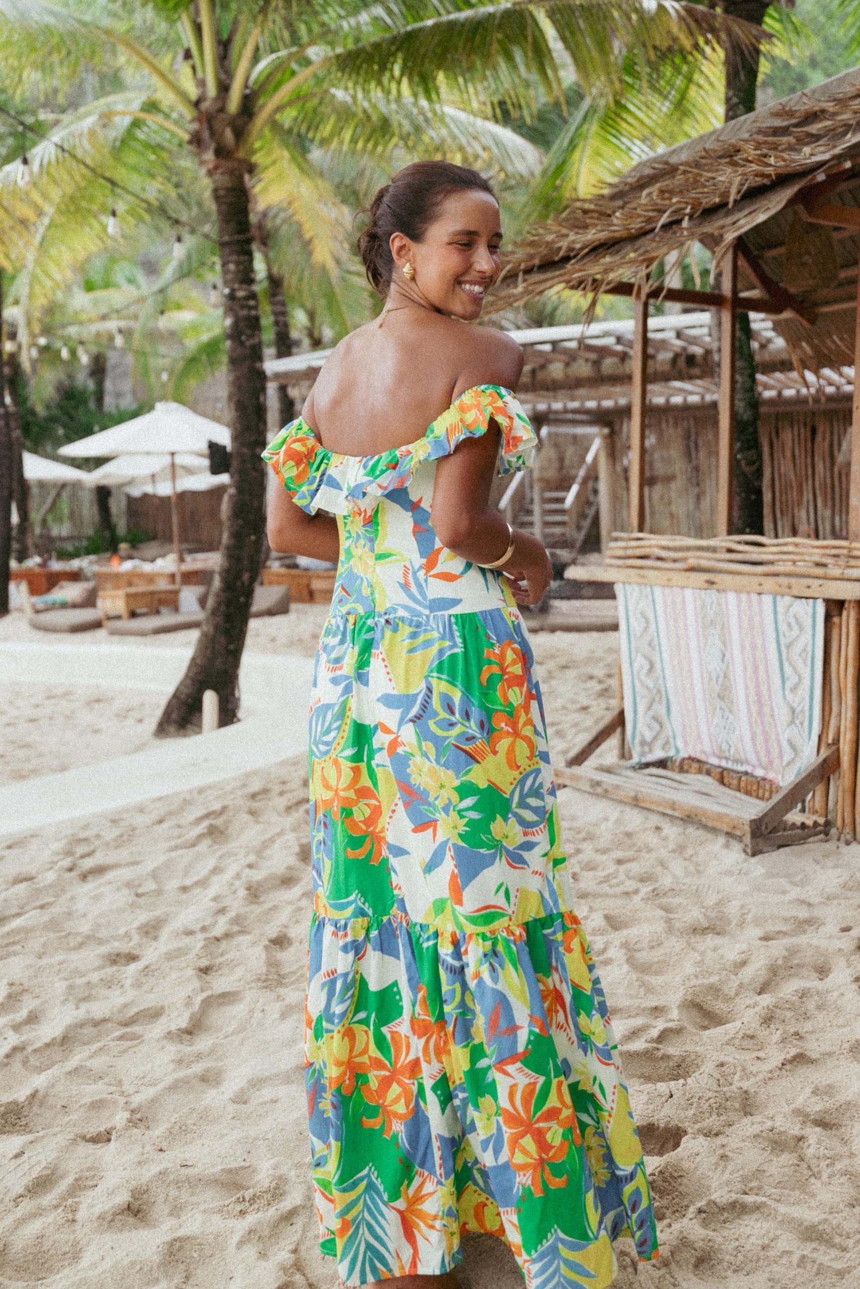 Harriet Off Shoulder Maxi Dress - Malta Print - Image 8
