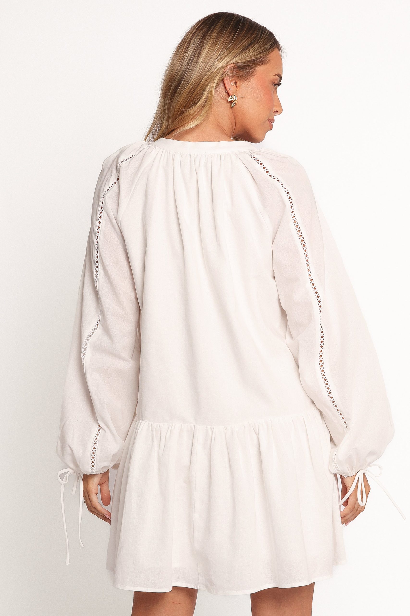 Hart Long Sleeve Mini Dress - White - Image 5