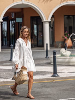 Hart Long Sleeve Mini Dress - White