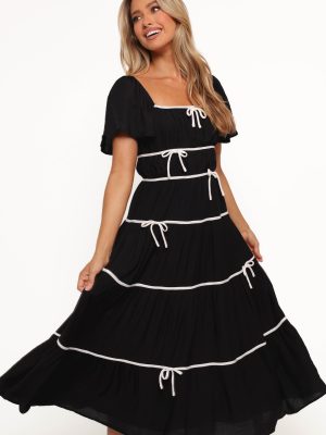 Harvey Maxi Bow Dress - Black/White