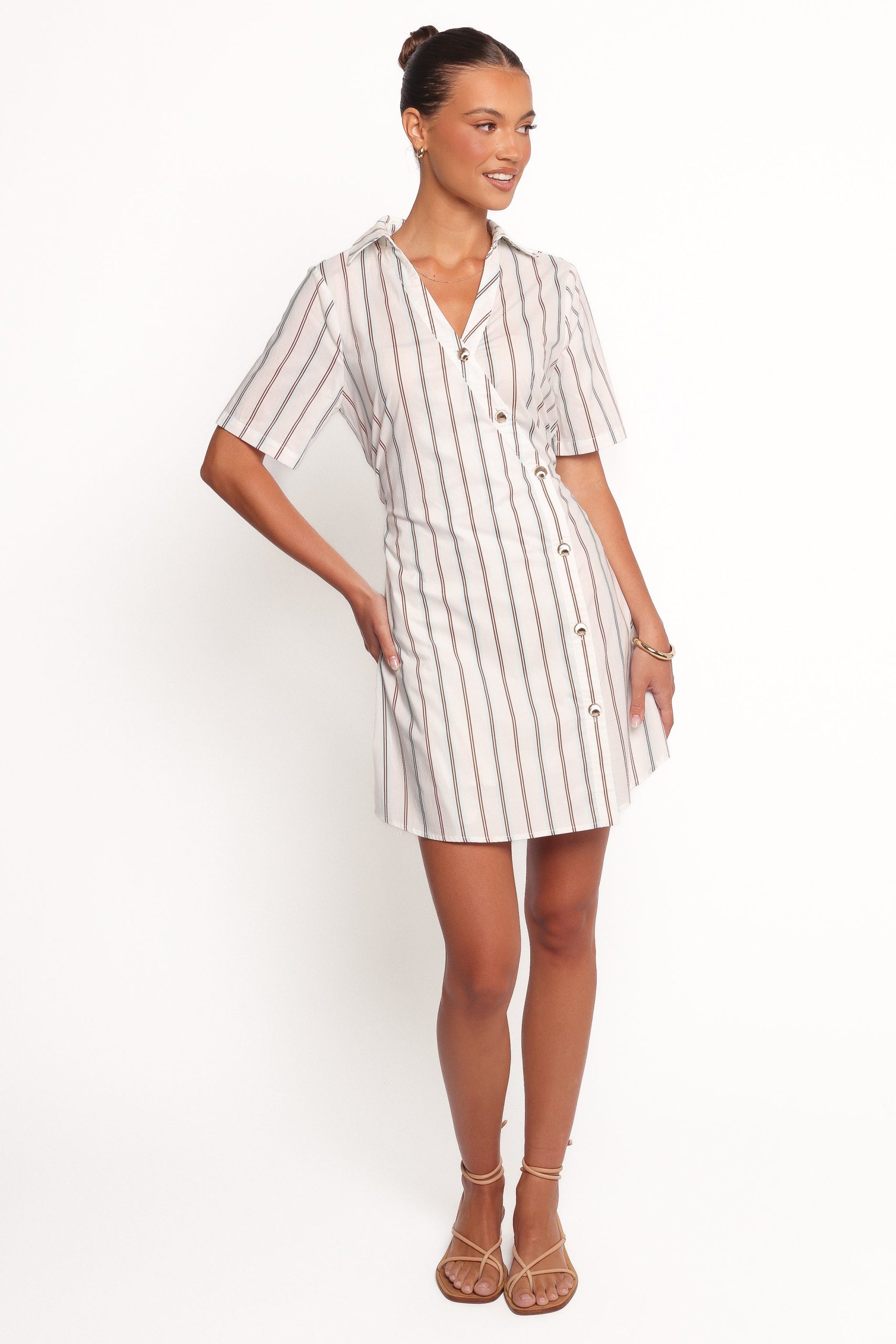 Hayes Mini Dress - Blue Stripe - Image 5