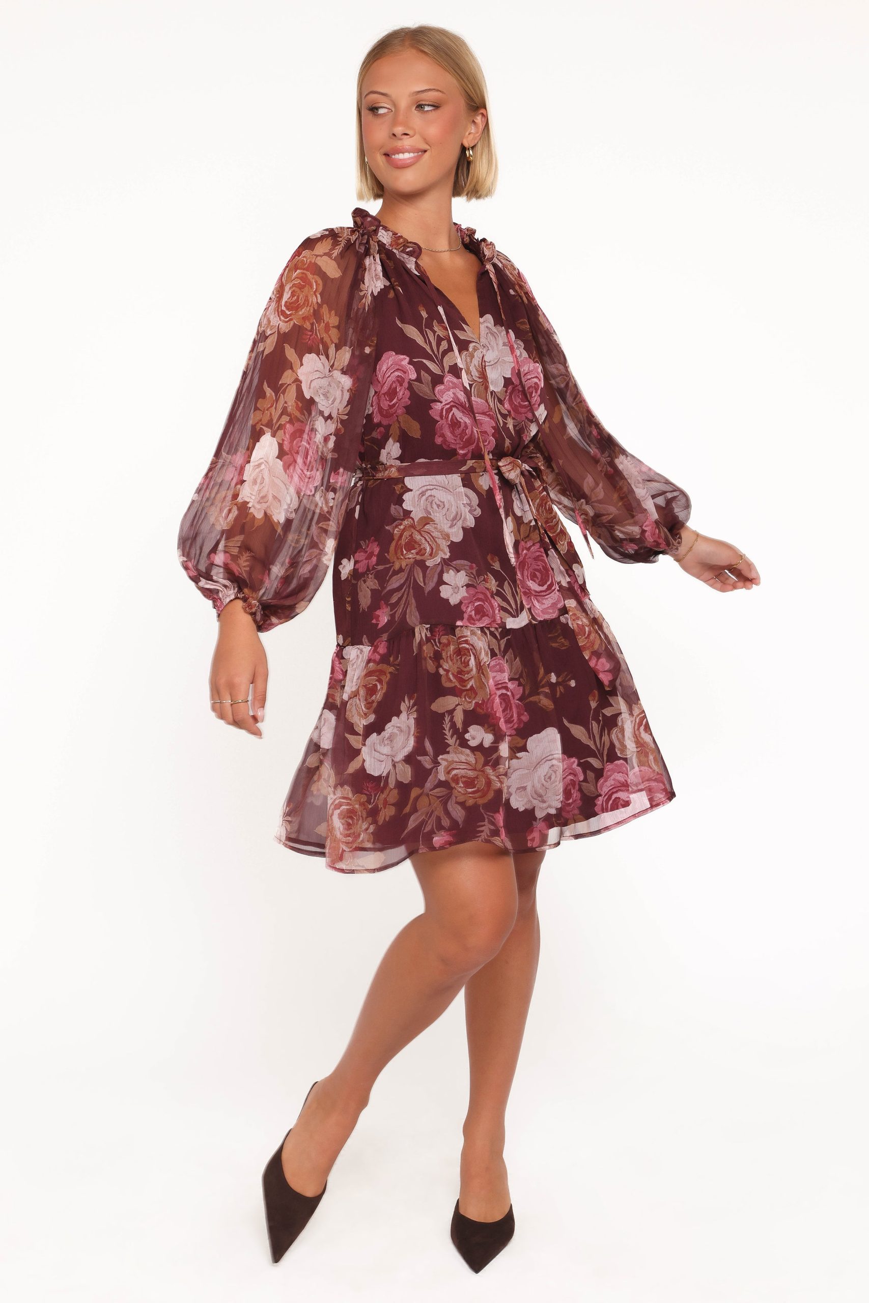 Hensely Mini Dress - Burgundy Brandy Bloom - Image 5