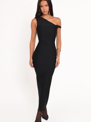 Hudson Off Shoulder Midi Dress - Black