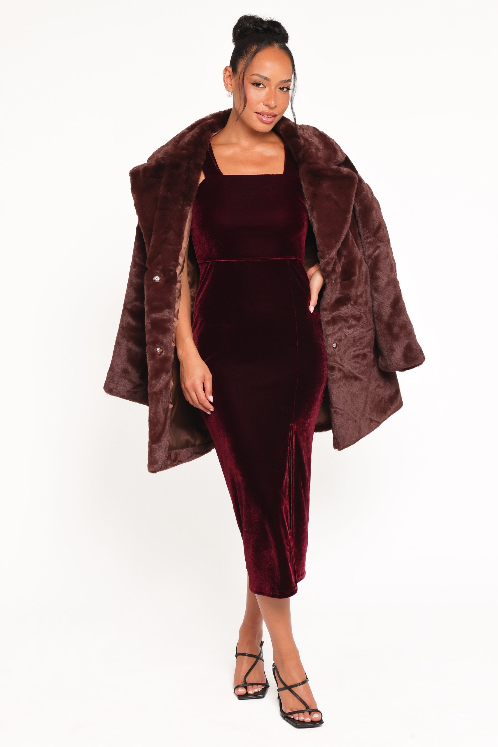 Hyatt Velvet Dress - Burgundy - Image 2