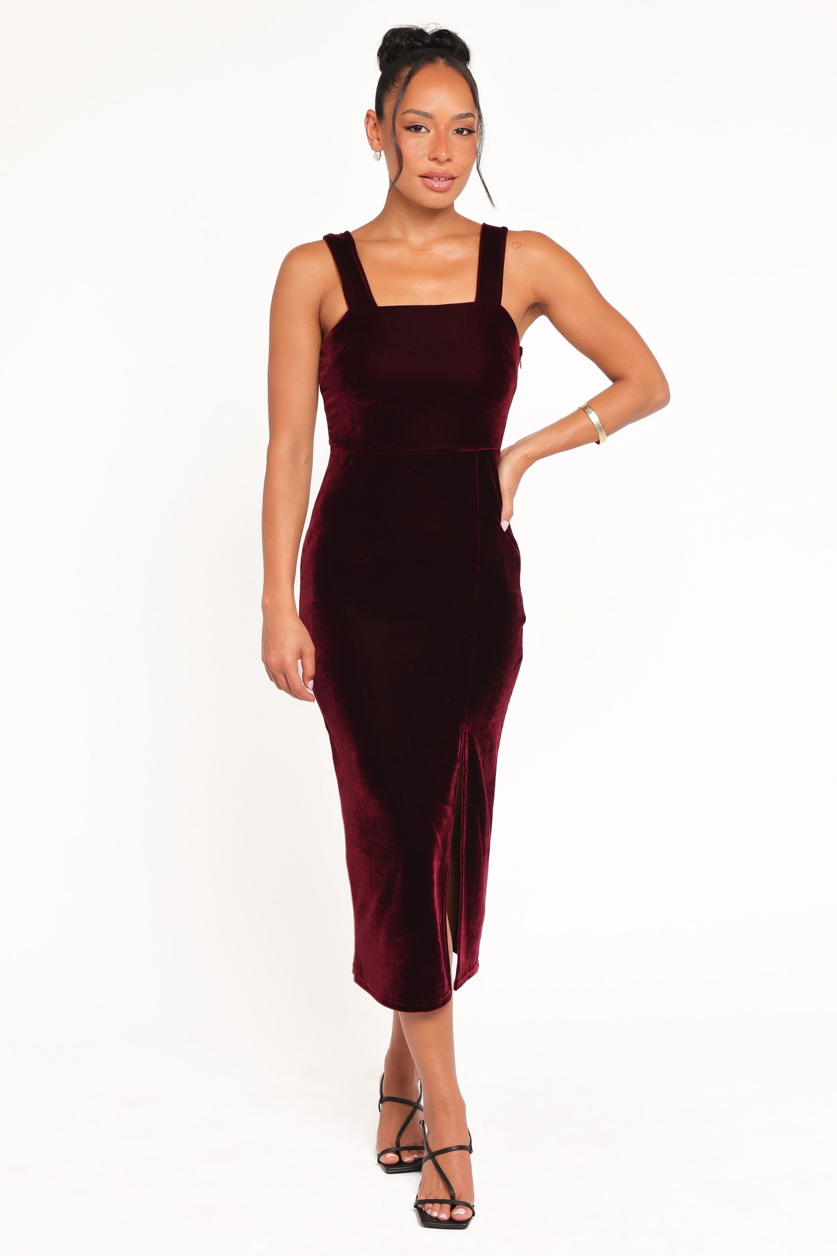 Hyatt Velvet Dress - Burgundy - Image 7