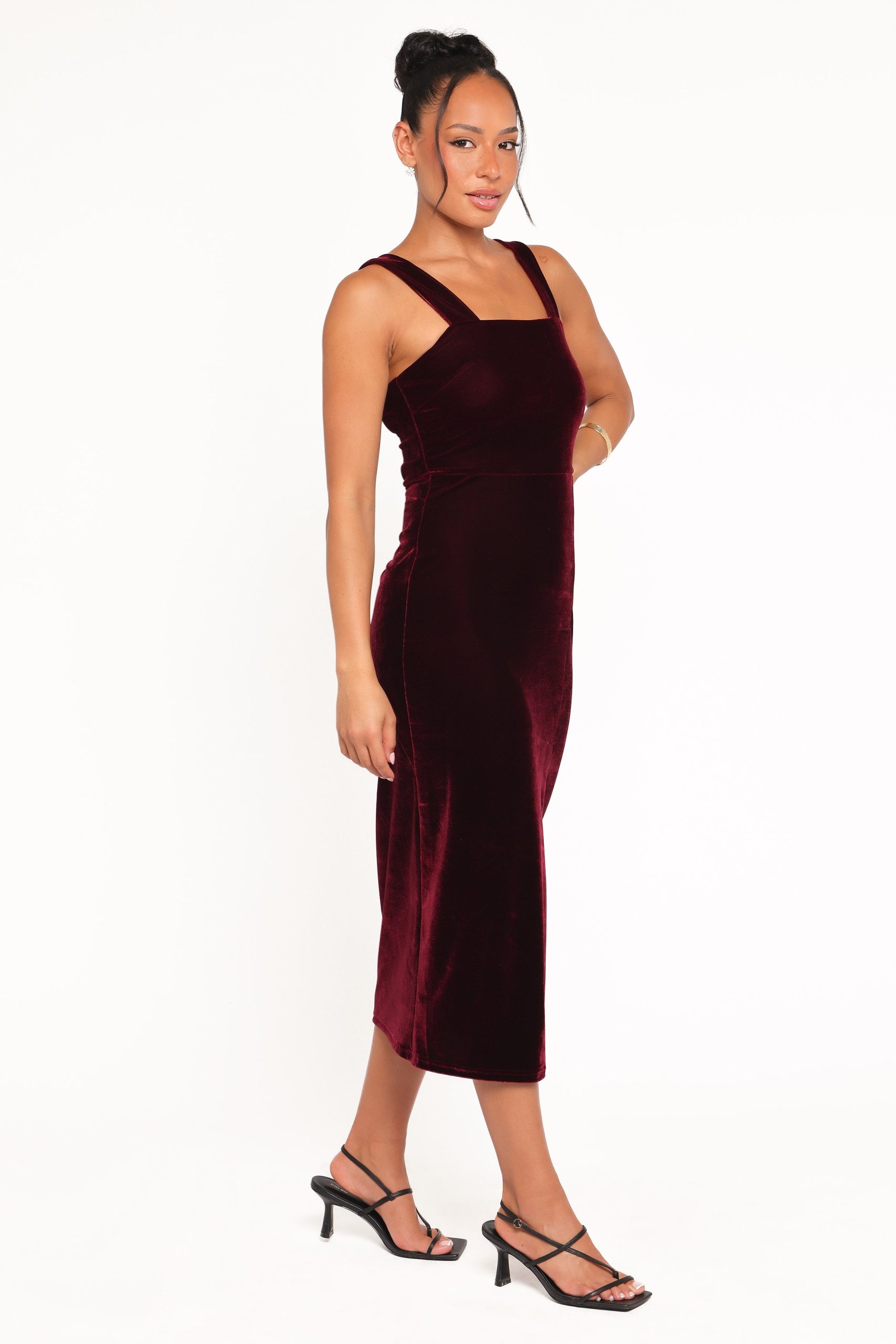 Hyatt Velvet Dress - Burgundy - Image 4