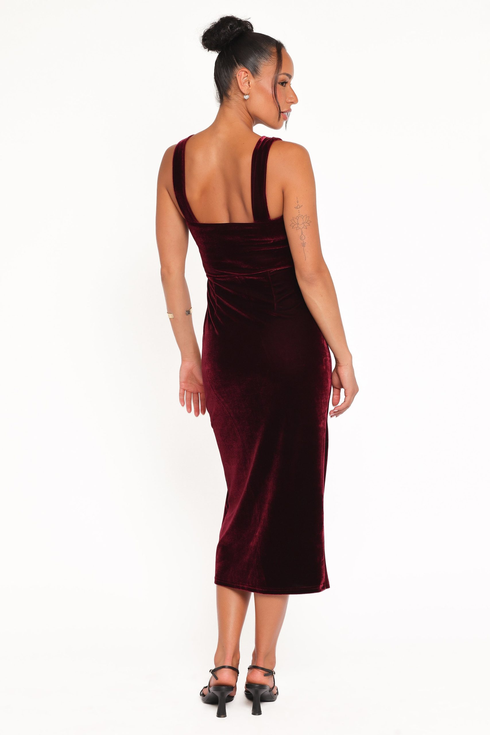 Hyatt Velvet Dress - Burgundy - Image 6