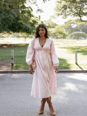 Ilyana Long Sleeve Maxi Dress - Pink