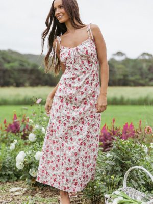 Imelda Midi Dress - Rose Print