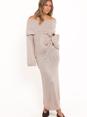 Indya Knit Skirt - Oatmeal