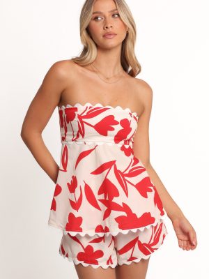 Ives Strapless Short Set - Red