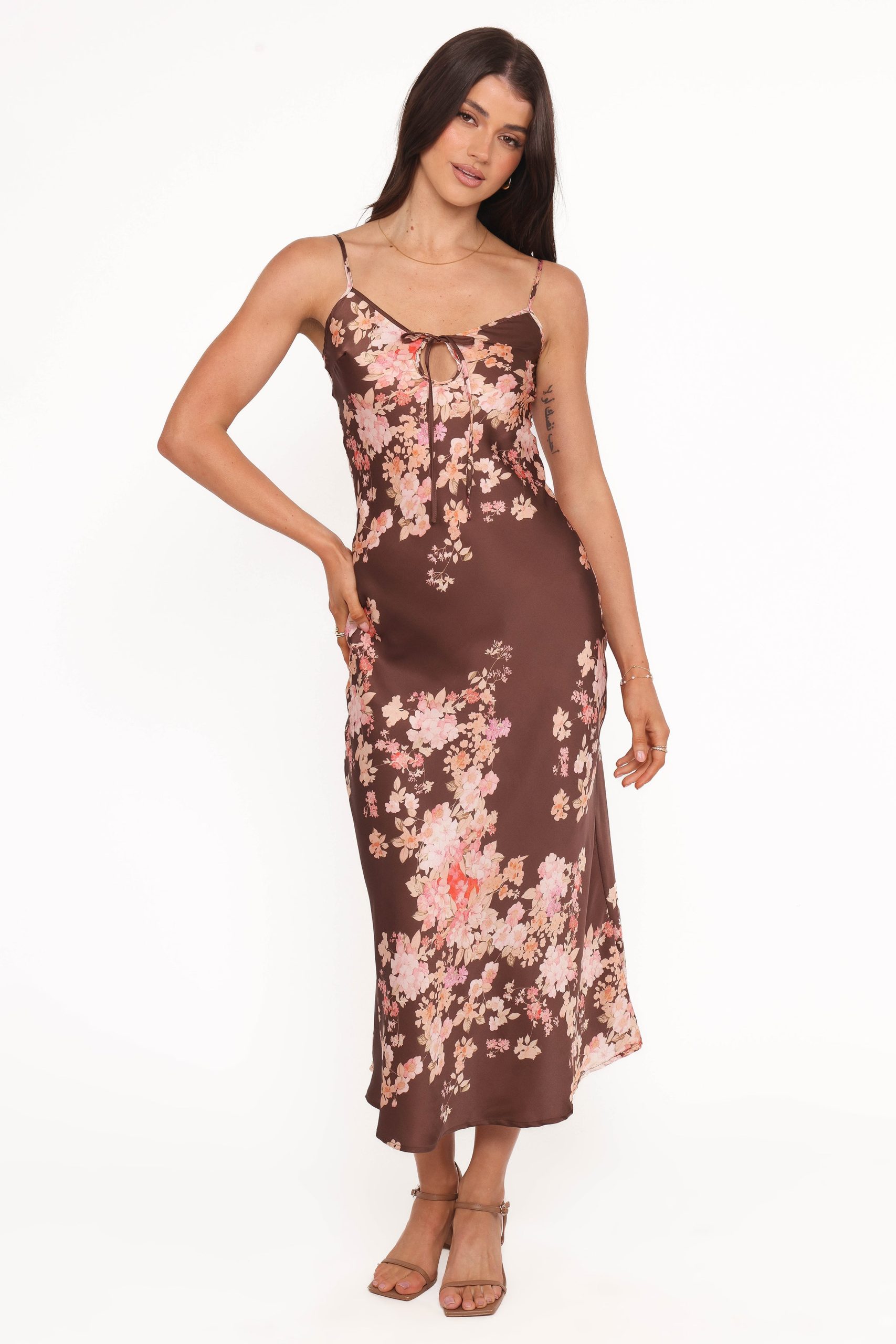 Jamila Midi Dress - Brown Floral - Image 2