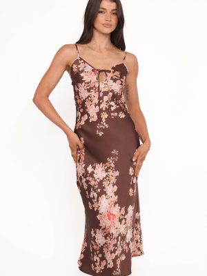 Jamila Midi Dress - Brown Floral