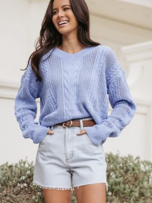 Janie Knit Sweater - Blue