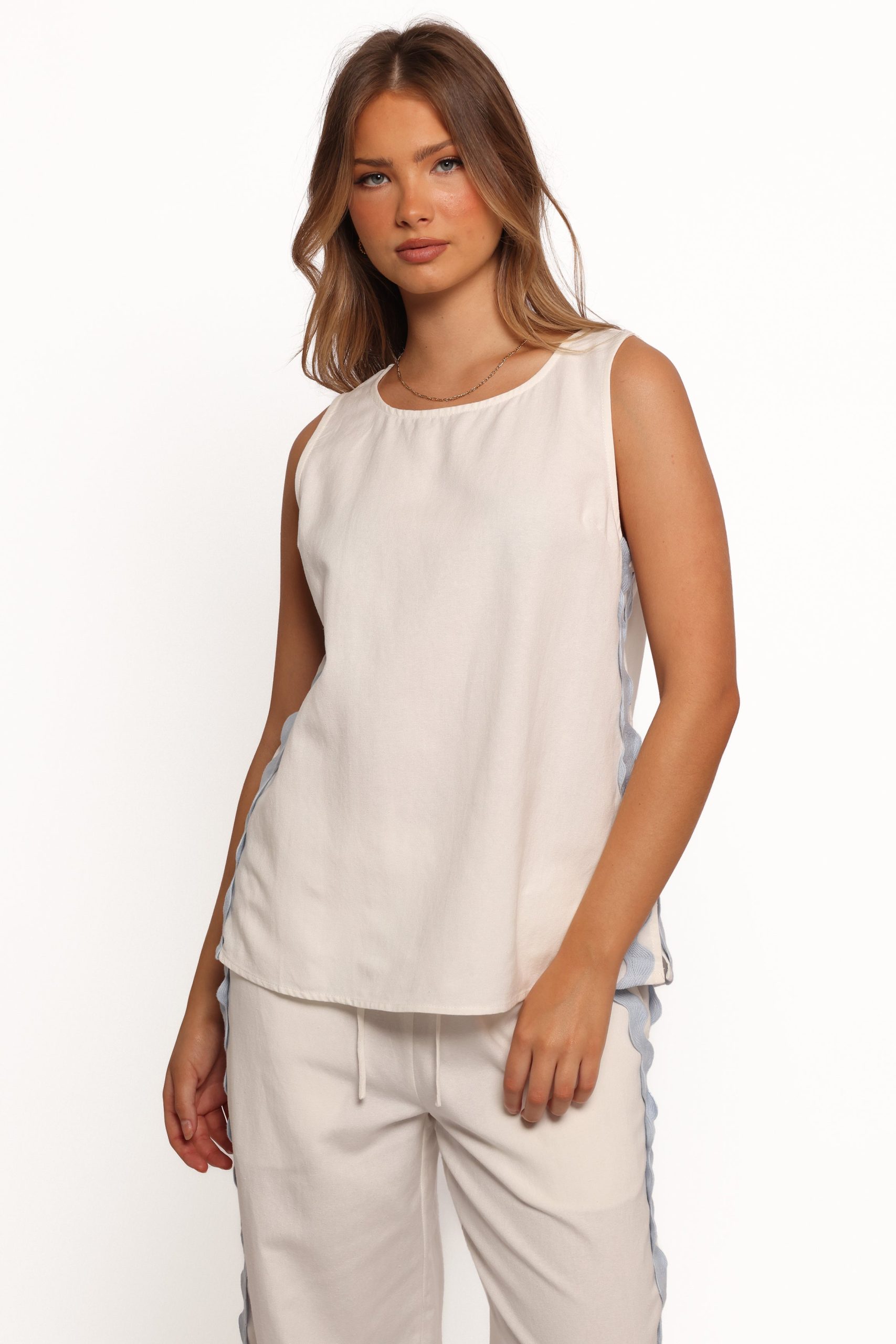 Jasinta Top - Cream Blue - Image 3