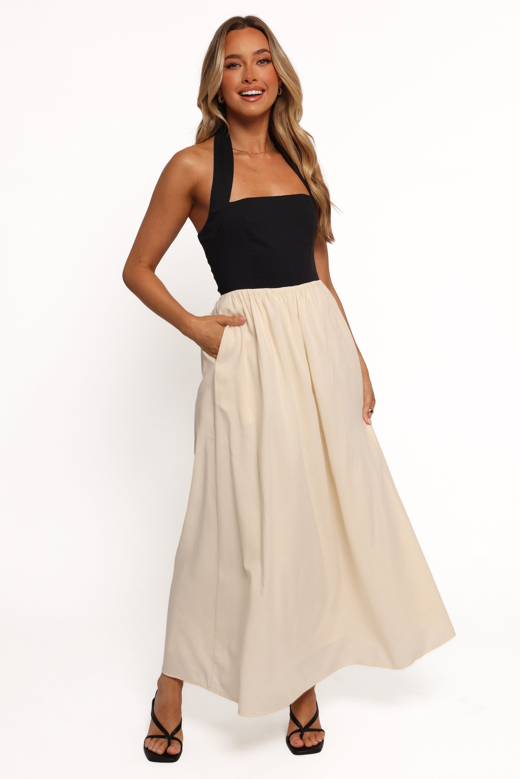 Jayden Maxi Dress - Black Cream - Image 9