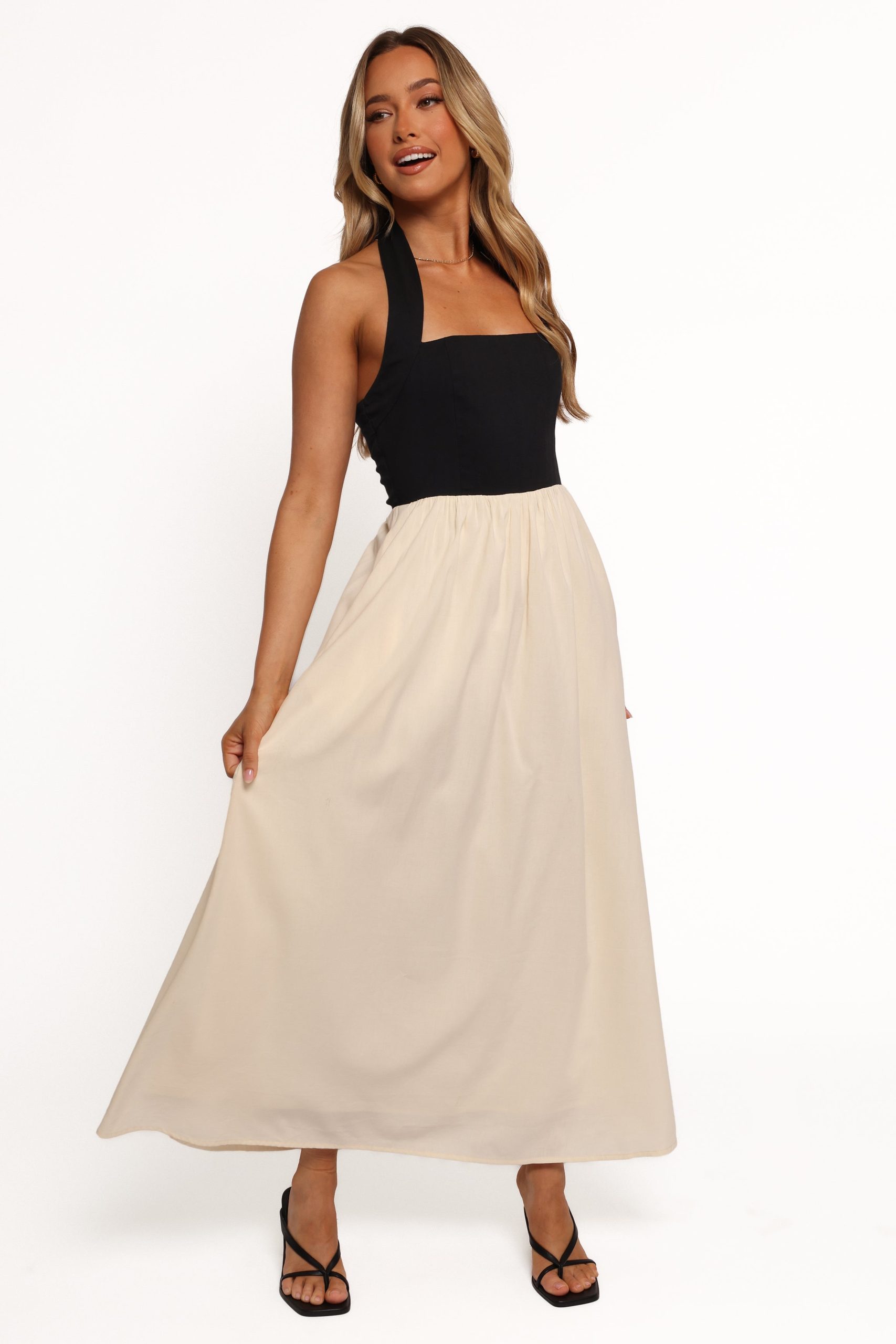 Jayden Maxi Dress - Black Cream - Image 3