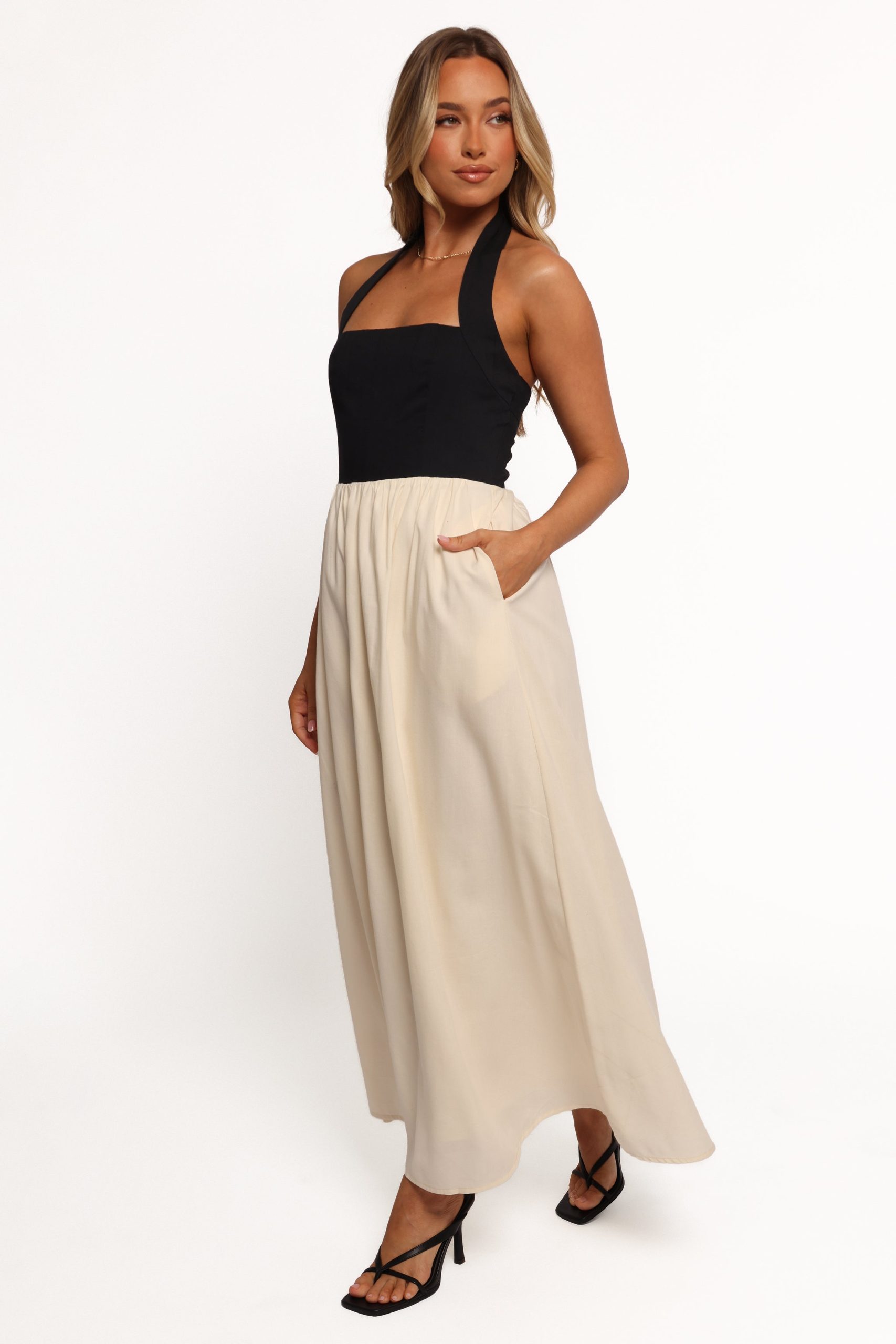 Jayden Maxi Dress - Black Cream - Image 6
