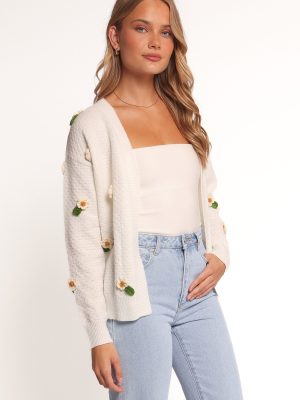 Jazzie Ditsy Flower Cardigan - White