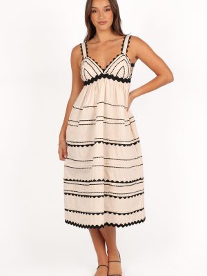 Jeanie Midi Dress - Natural