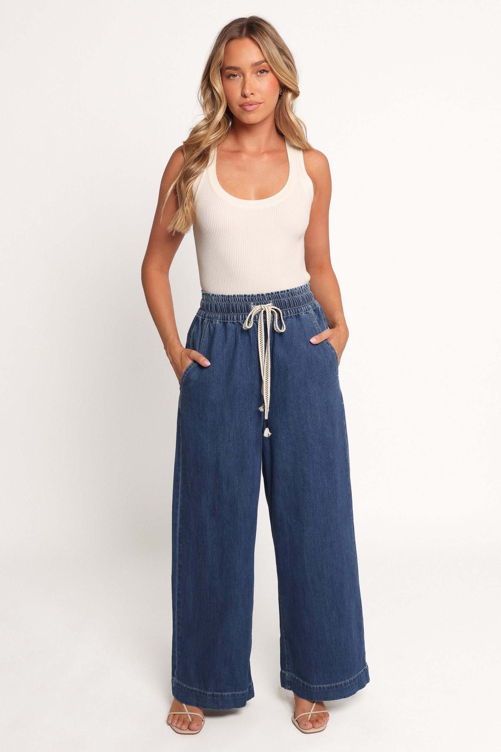 Jenni Wide Leg Pant - Denim - Image 2